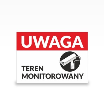 UWAGA TEREN MONITOROWANY - tabliczka PCV 15x21