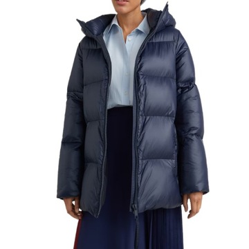 -30% TOMMY HILFIGER KURTKA DAMSKA PADDED LOGO COAT GRANATOWA L