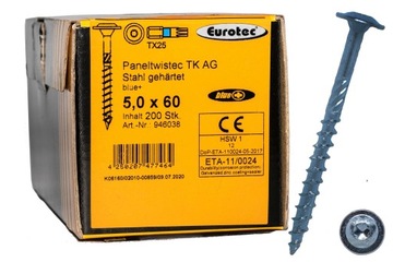 EUROTEC wkręty do drewna 5x60 talerzykowe TORX