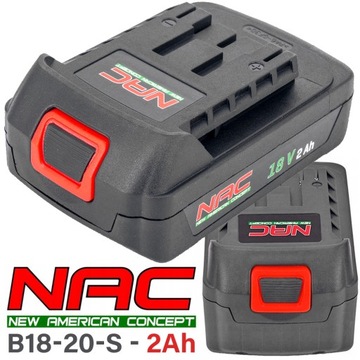 NAC Akumulator BATERIA 18V 2Ah 2000mAh Li-Lon B18-20-S DO NARZĘDZI NAC