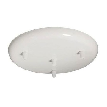 Podsufitka dekiel 26cm talerz plafon lampy puszka 3 pkt otwory LOFT biała