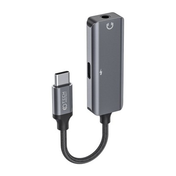 Adapter przejściówka audio aux USB-C Type-C do mini Jack 3.5mm + ładowanie
