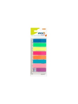 Zakładki indeksujące 8 kol neon x 25 szt + linijka