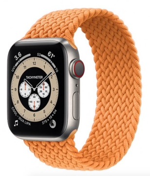 PASEK PLECIONY OPASKA PLECIONA SOLO DO APPLE WATCH 42 44 45 49MM POMARAŃCZ