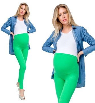 LEGGINSY CIĄŻOWE bawełniane getry z panelem ciążowym XXXL/46