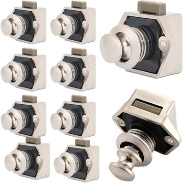 Push Button Catch Door Lock Furniture Lock Lock,Pack of 10 Keyless Cabinet