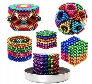 NEOCUBE KULKI MAGNETYCZNE 216 SZTUK 3MM TĘCZOWE