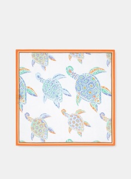 PAKO LORENTE белый мужской нагрудный платок с черепахой, один размер