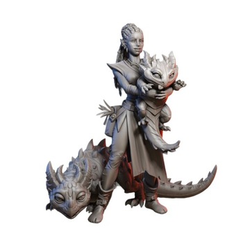 Aira and her baby dragon figurka rpg dnd D&D druk 3d 12k