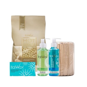 ITALWAX ZESTAW TWARDY WOSK DEPILACJA 2X ŻEL GRATIS
