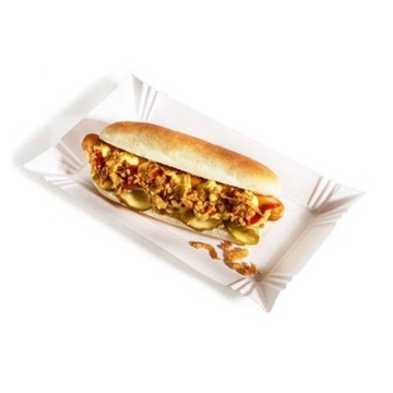TACKI PAPIEROWE prostokątne 14x25 grill gofry frytki 13x24 tacka 100szt.