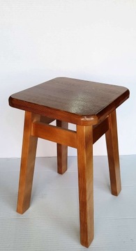 Taboret kuchenny drewniany SOLIDNY STOŁEK sosnowy 45 kolor dębowy do kuchni