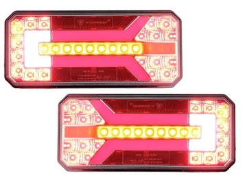 LED LAMPY TYLNE LEDOWE ZESPOLONE 12-24V 5 FUNKCJI KOMPLET DYNAMICZNY KIER.