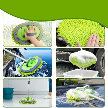 ЩЕТКА ДЛЯ МОЙКИ АВТОМОБИЛЯ С ТЕЛЕСКОПИЧЕСКИМ УДЛИНИТЕЛЕМ И СМЕННОЙ ШВАБКОЙ