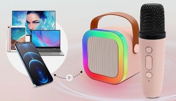 Беспроводной микрофон KARAOKE KIT со светодиодной подсветкой RGB и Bluetooth-динамиком