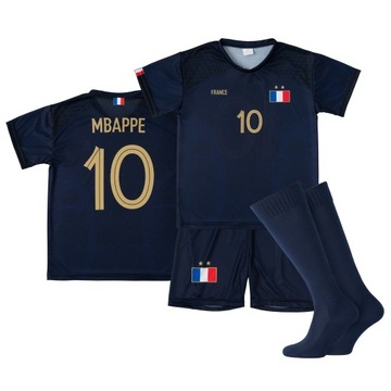 Komplet / strój piłkarski + getry MBAPPE FRANCJA 10 rozm. 134