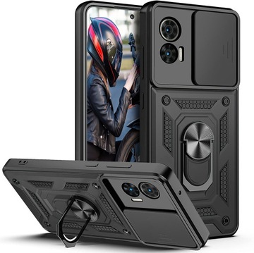 Etui do Moto EDGE 30 Neo PANCERNE SLIDE RING SZKŁO