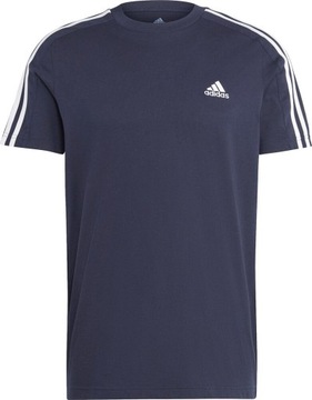 KOSZULKA MĘSKA ADIDAS ESSENTIALS SINGLE JERSEY 3-STRIPES TEE GRANATOW r L