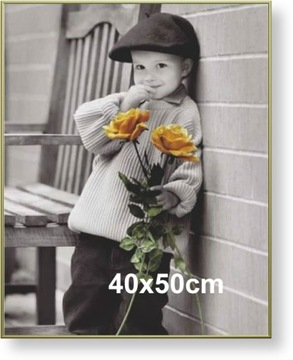 Rama aluminiowa do zdjęcia lub plakatu 40x50cm, złoty półmat