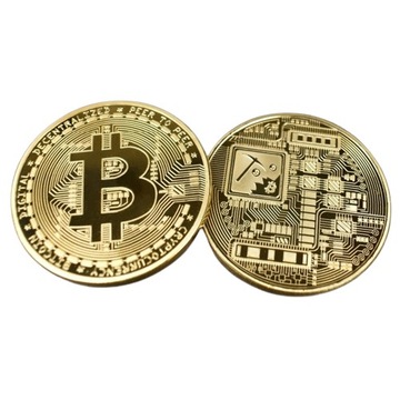 Биткойн-медаль Золотая коллекционная монета BTC + коробка Capsule XL
