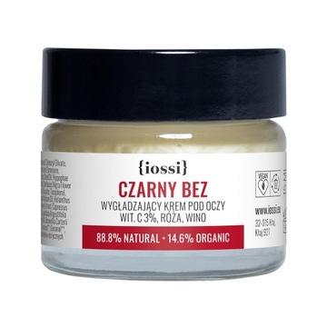 Czarny bez. Wygładzający krem pod oczy. Witamina C 3%, Róża, Wino, 15ml IOS