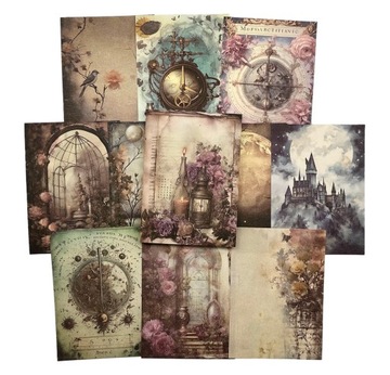 ZESTAW PAPIERÓW DEKORACYJNYCH SCRAPBOOKING 100ARK VINTAGE 14 X 10 CM