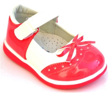 ŚLICZNE LAKIERKI balerinki Półbuty skóra pantofelki R-26-15,5cm