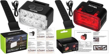 ВЕЛОСИПЕДНАЯ ФОНАРЬ ВЕЛОСИПЕДНАЯ ФАРА ПЕРЕДНЯЯ И ЗАДНЯЯ КОМПЛЕКТ USB-C VAYOX