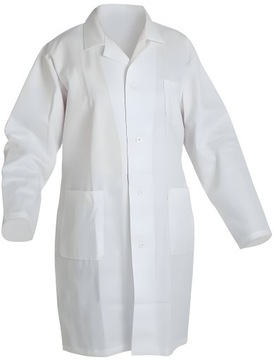 FARTUCH BIAŁY LABORATORYJNY BAWEŁNIANY na guziki bawełna damski GD- 2XL