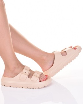 ЛЕГКИЕ ВОДОНЕПРОНИЦАЕМЫЕ ТАПОЧКИ ЖЕНСКАЯ СЛИПИНЫ БЕЖЕВЫЕ