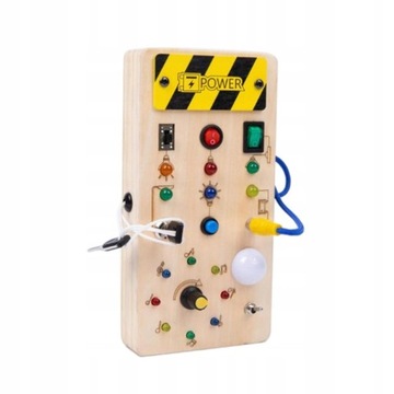 ДЕРЕВЯННАЯ СВЕТОДИОДНАЯ СЕНСОРНАЯ ДОСКА МОНТЕССОРИ С ВЫКЛЮЧАТЕЛЯМИ СВЕТА, FUN