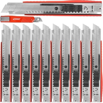 10x NÓŻ NOŻYK TAPET OSTRZE ŁAMANE 18mm UNIWERSALNY SOLIDNY METALOW 10 SZTUK