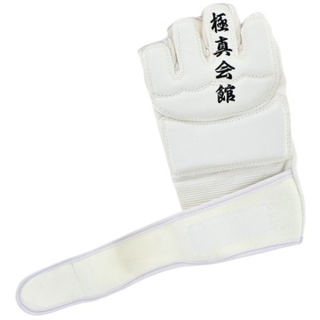 ПОЯС ПЕРЧАТКИ ДЛЯ КАРАТЭ ЗАЩИТЫ ДЛЯ РУК КИОКУСИН КУЛАКИ БЕЛЫЕ размер M