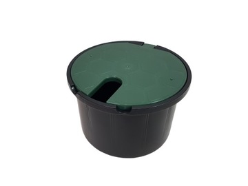 Коробка забора воды НА ВЫХОД РУЧНАЯ с клапаном 3/4 Круглая крышка Зеленая