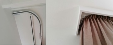 Aluminiowy ŁUK PRZELOTOWY narożny do łączenia szyn karnisz ks sufit biały