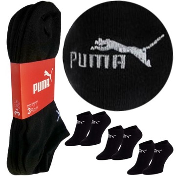 Puma basic stopki damskie CZARNE , 3 Pary 35-38