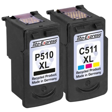 2x чернила для CANON PG-510 + CL-511 XL, черные + цветные
