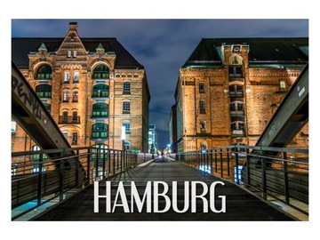 HAMBURG - Most - Kładka - Magnes na lodówkę