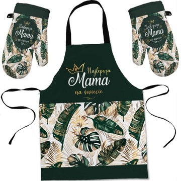 DZIEŃ MATKI ZESTAW FARTUCH RĘKAWICE KUCHENNE