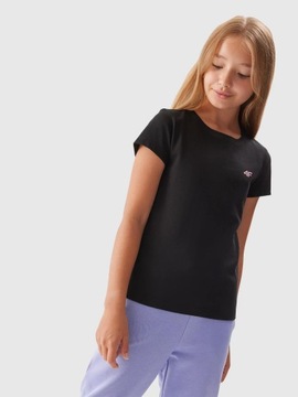 4F ФУТБОЛКА ДЛЯ ДЕВОЧЕК БАЗОВАЯ ФУТБОЛКА ИЗ ХЛОПКА