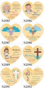Podziękowania dla gości KOMUNIA na CHRZEST I ROCZEK URODZINY magnes 10 szt.