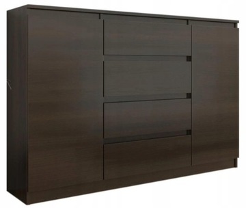 Модный комод 140 ШКАФ 4 ЯЩИКА 2 ПОЛКИ Венге