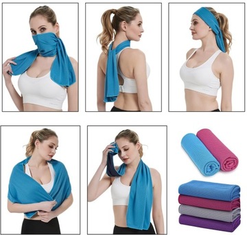 4x SPORTOWY RĘCZNIK Z MICROFIBRY SZYBKOSCHNĄCY 30X120cm CHŁODZĄCY LEKKI