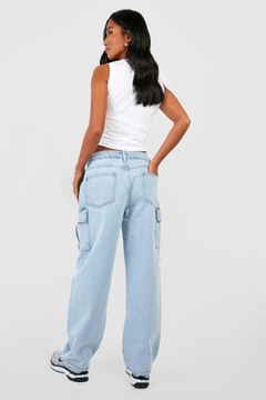 BOOHOO NIEBIESKIE SPODNIE JEANS BOYFRIEND KIESZENIE S2K NG6__XXL