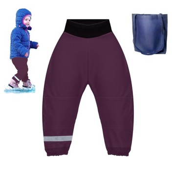 SPODNIE softshell, podwinięta nogawka, całoroczne, hello rain, fiolet r. 92