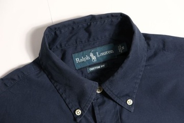 RALPH LAUREN__CUSTOM FIT__GRANATOWA KOSZULA LOGO__S