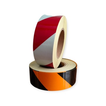 TAŚMA odblaskowa ŻÓŁTO-CZARNA NAJTANIEJ!!! 50mm x 50m rolka oznaczeniowa