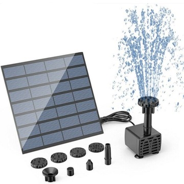 Fontanna Solarna Wodna Pompa Ogrodowa Do Oczka Wodnego Basenu Dysze Solar