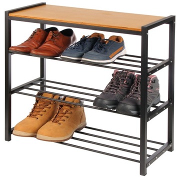 SZAFKA STOJAK REGAŁ NA BUTY DREWNIANA PÓŁKA 4 POZIOMY 61cm x 30cm x 68cm XL
