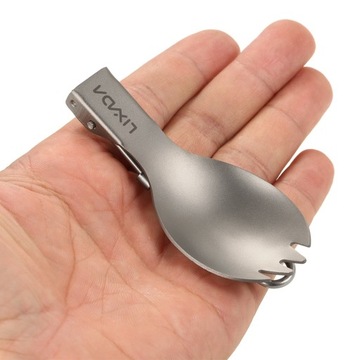 Lixada Titanium Folding Spork Camping Spoon